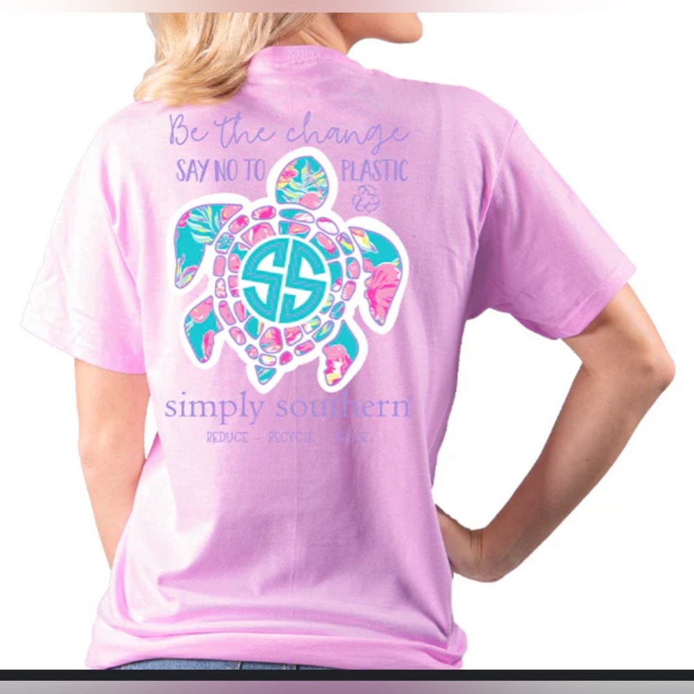 🐢NWT Simply Southern “Be The Change, Say No to Plastic” Shirt🐢